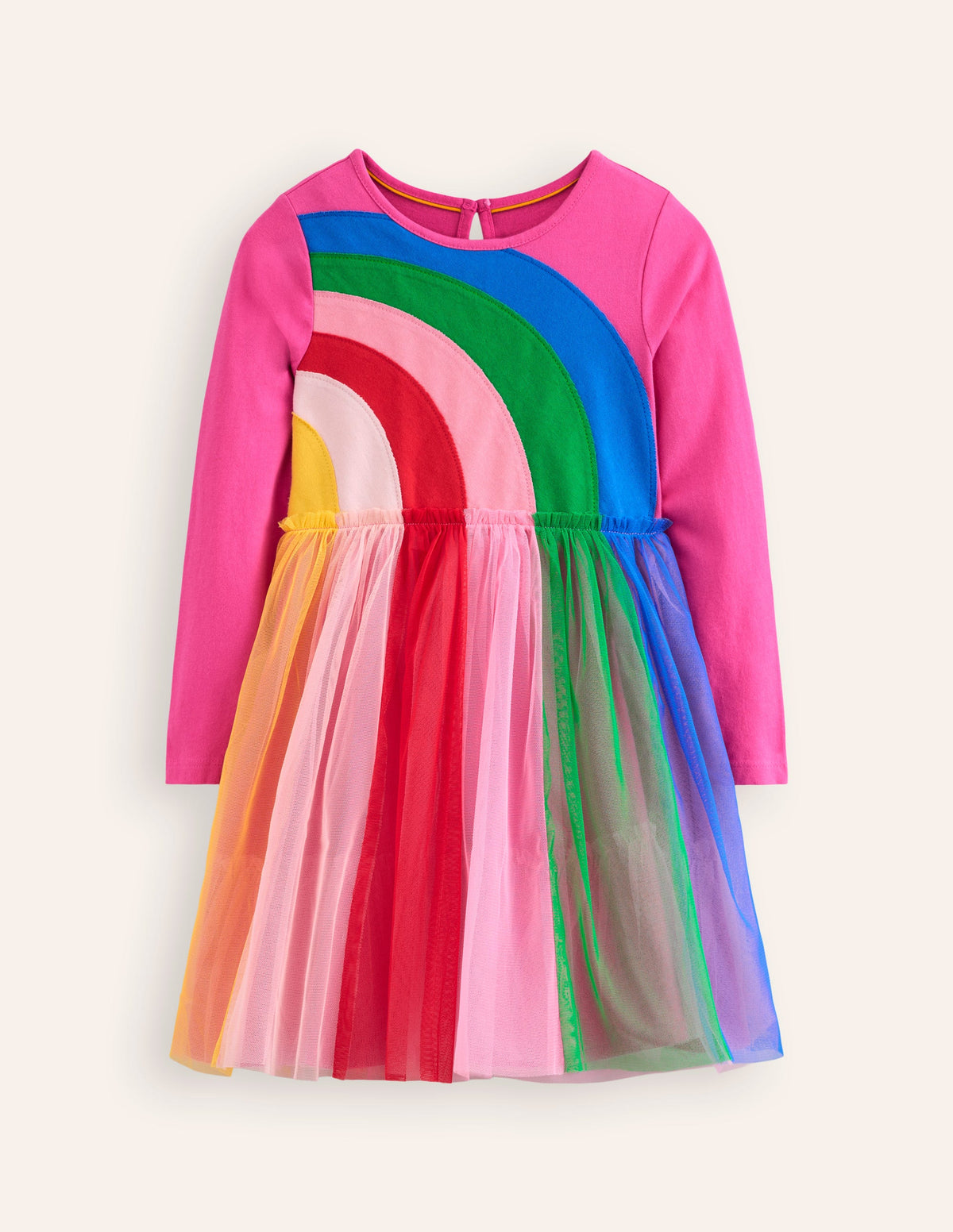 Tüllkleid mit Rock in Regenbogenfarben-Rosarot, Regenbogen - Image 1