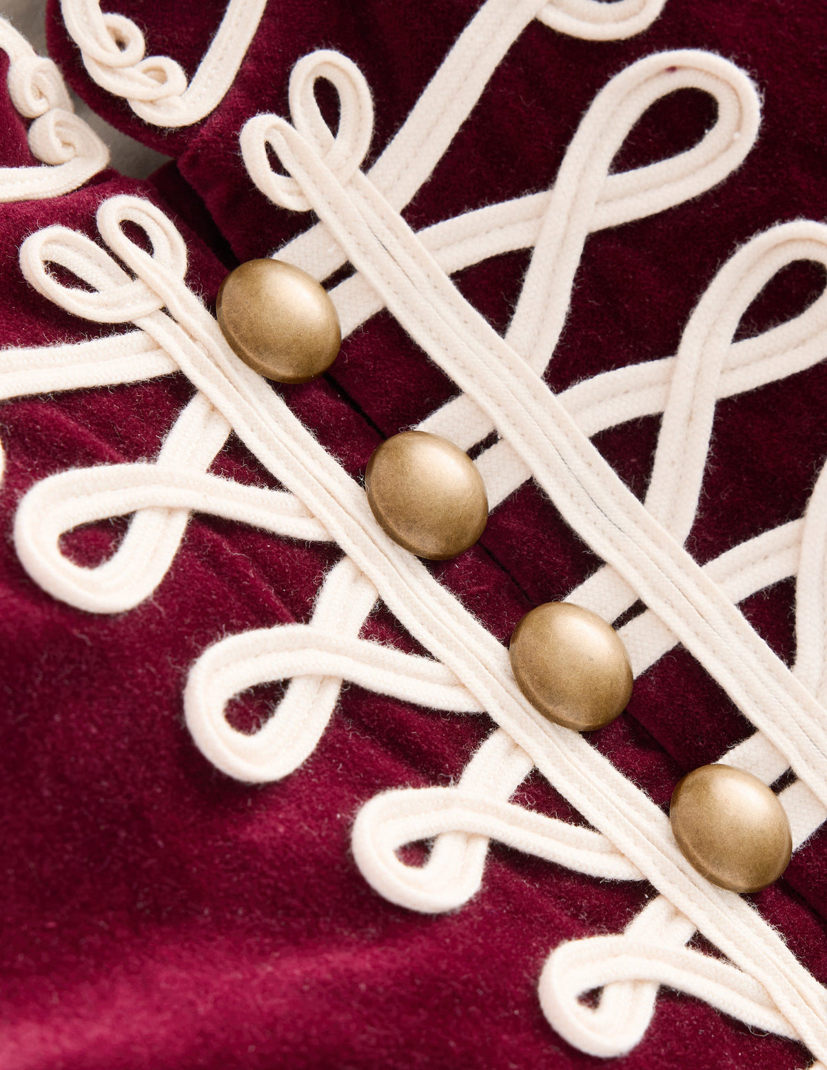 Militärjacke aus Samt-Beatnik Red/Dark Burgundy - Image 3