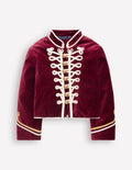 Militärjacke aus Samt-Beatnik Red/Dark Burgundy