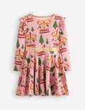 Mabel Ballerinakleid mit Tellerrock-Vintage-Rosa Karussell