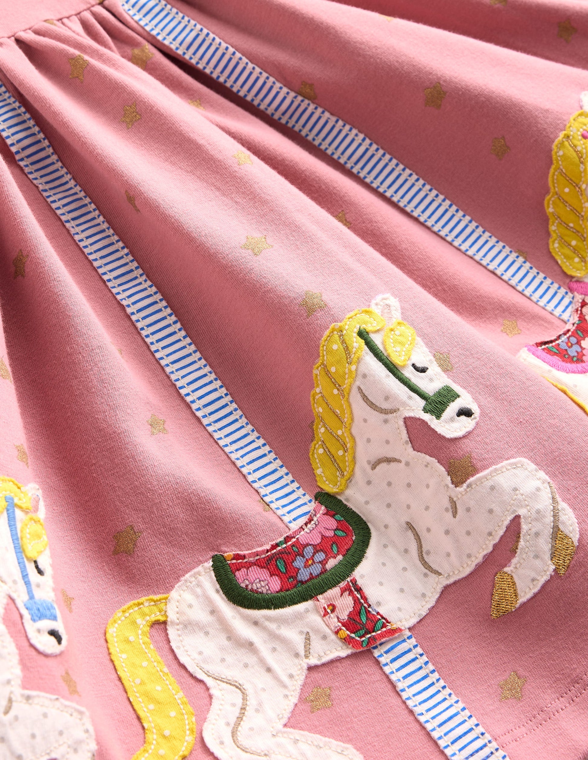 Jerseykleid mit Saumapplikation-Vintage-Rosa Karussell-3