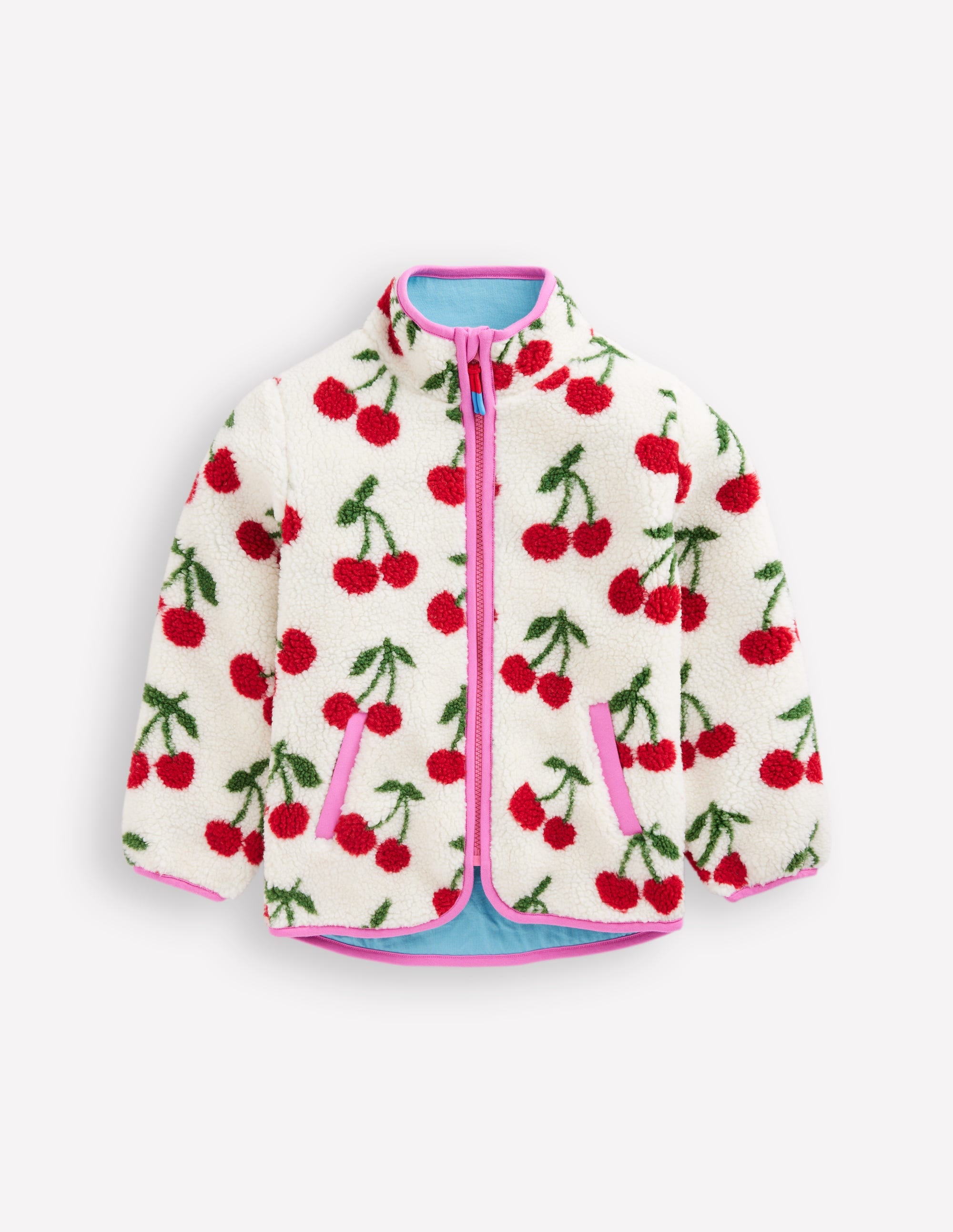 Eden Borg Zip-Through Jacket-Oatmeal Cherries - Image 1