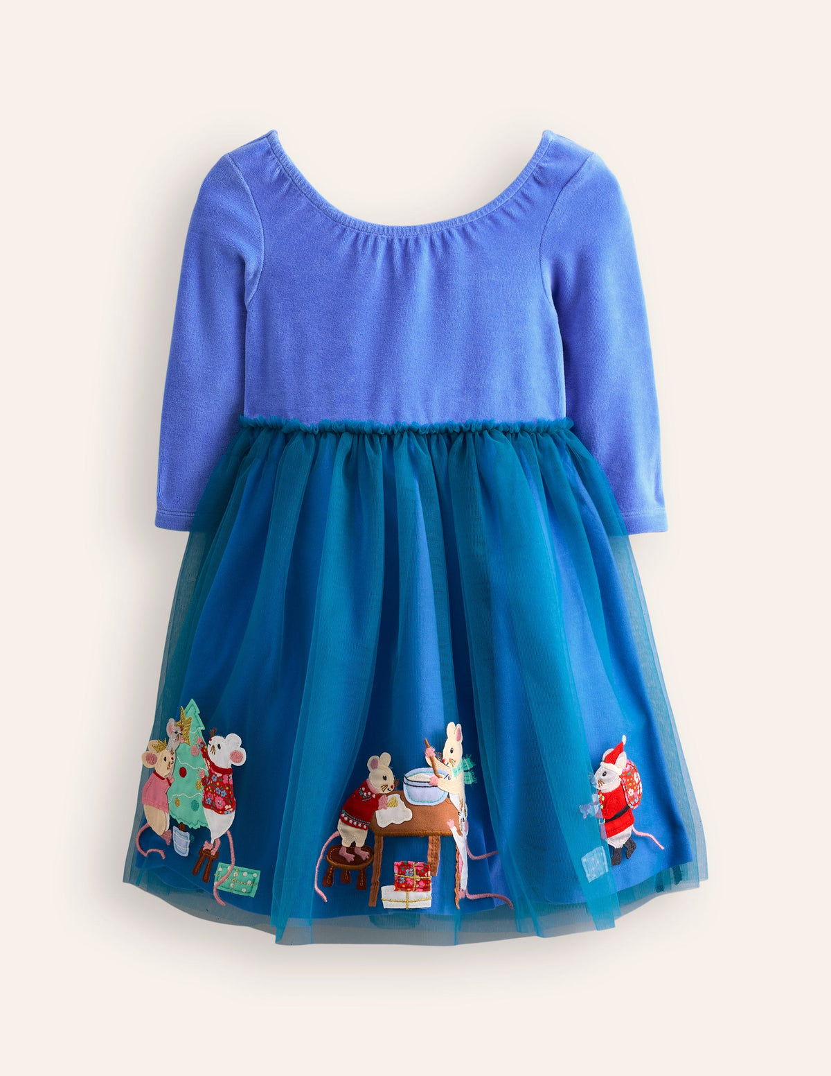 Kleid aus Samt und Tüll mit Applikationen-Blauhäher Festliche Mäuse - Image 1