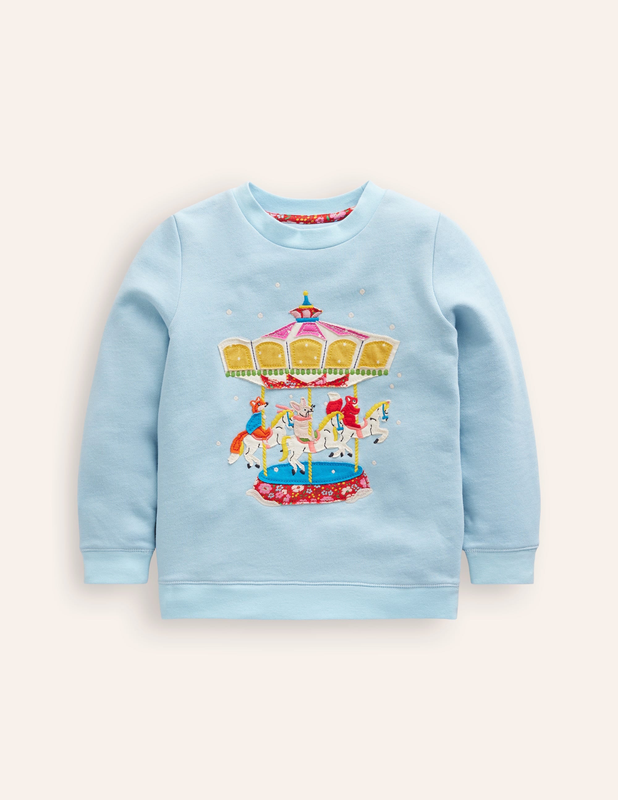 Appliqué Sweatshirt-Vintage Blue Carousel - Image 1