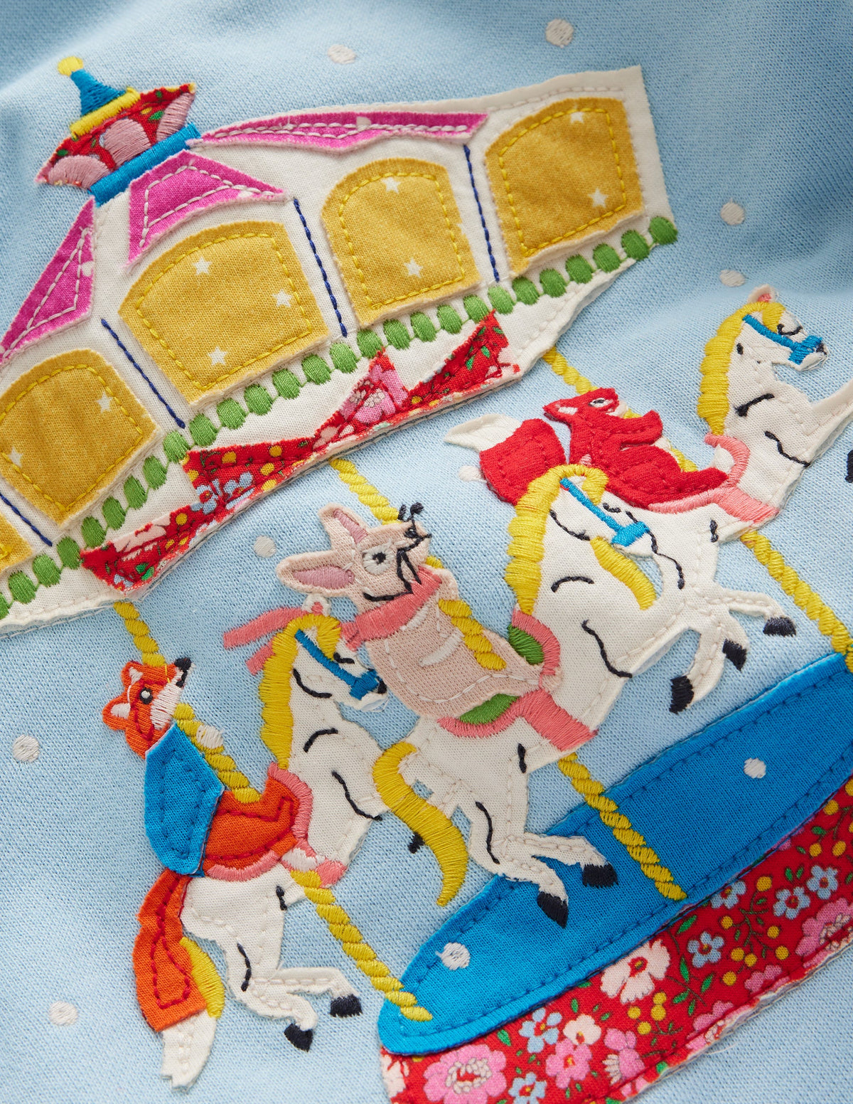 Appliqué Sweatshirt-Vintage Blue Carousel - Image 3