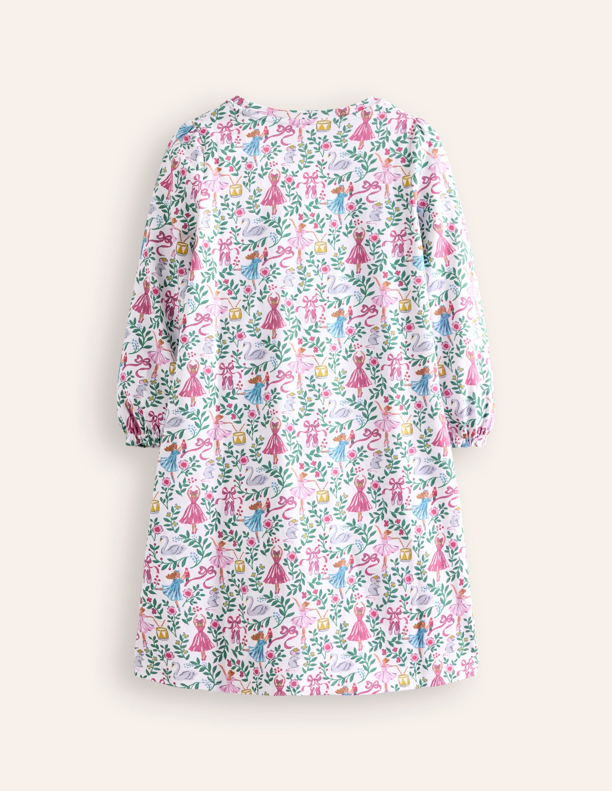 Printed Long-sleeved Nightie-Vanilla White Ballet Toile - Image 2