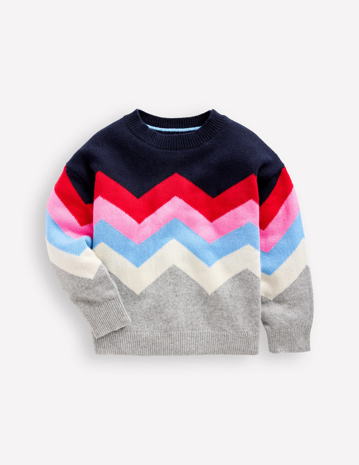 Pull zigzag-Gris Marl Multicolore - Image 1