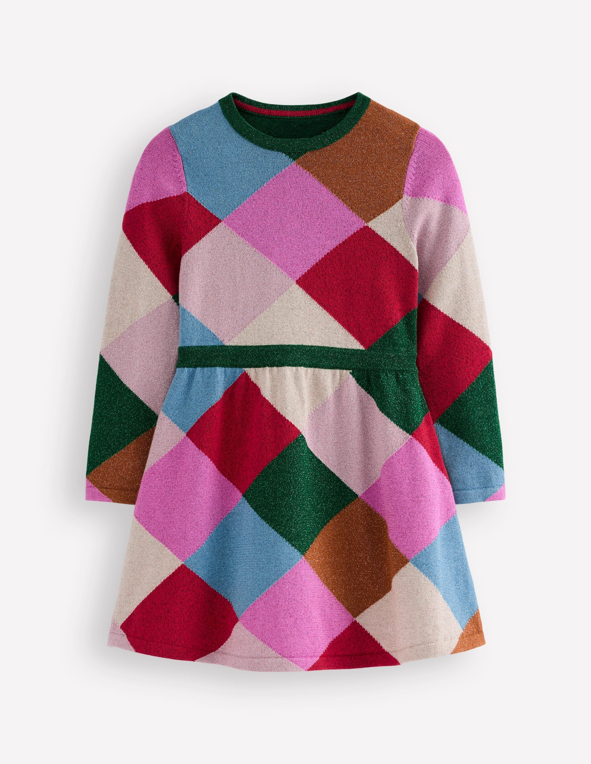 Glitzerndes Strickkleid-Regenbogen Argyle - Image 1