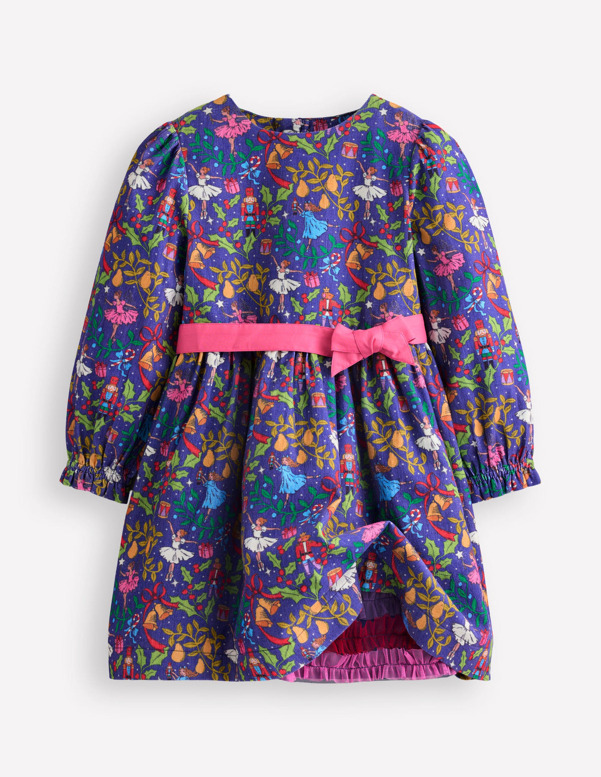 Robe de fête Peggy en velours côtelé-Casse-noisette Bleu Starboard - Image 4