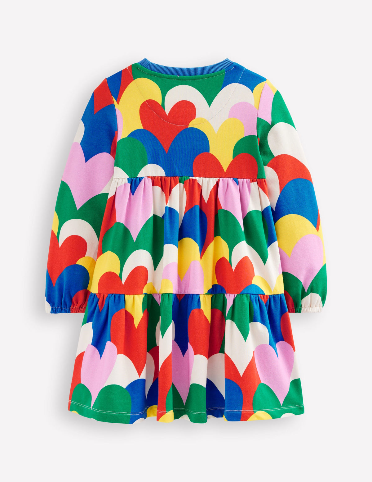 Dixie Tiered Sweatshirt Dress-Multi Collage Hearts - Image 2