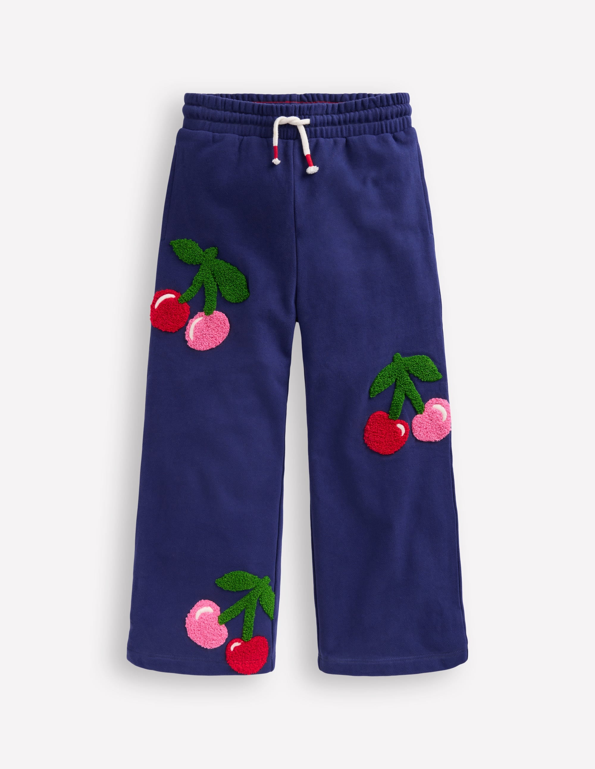 Bas de jogging large à appliqué-Cerises bleu tribord - Image 1