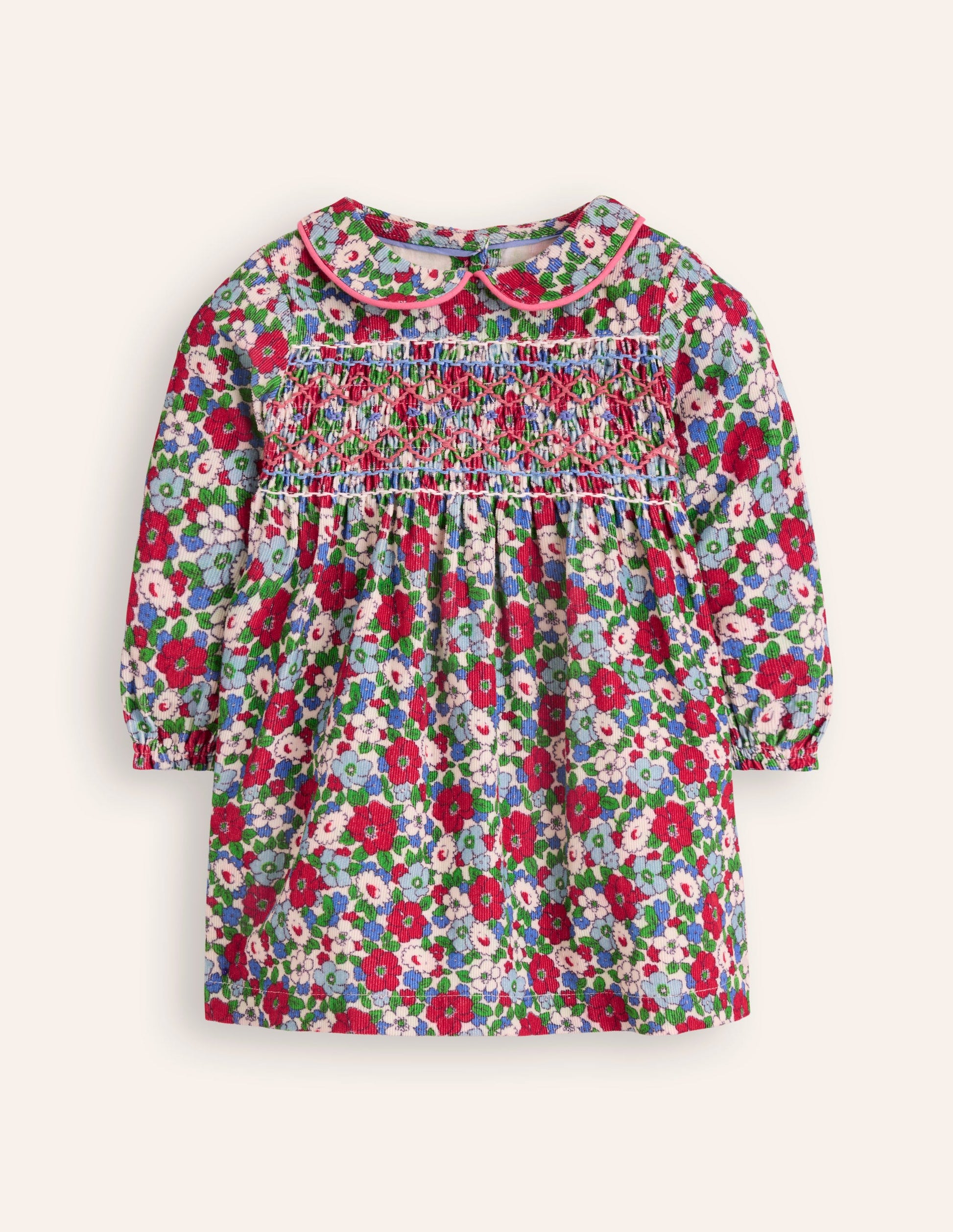 Gewebtes Partykleid-Gletscherblaues Blumenmuster-1