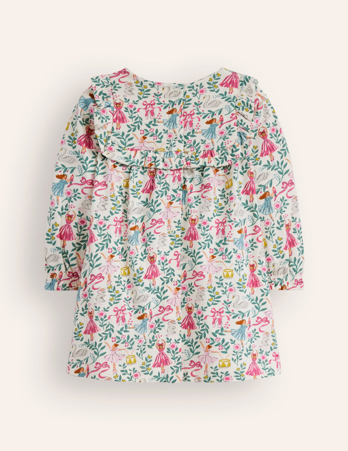 Jersey-Rüschenkleid-Naturweiß Ballett Toile - Image 2