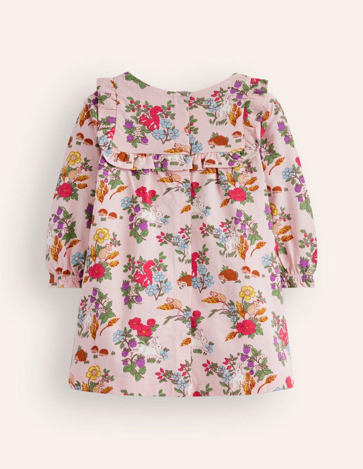 Jersey-Rüschenkleid-Französisch Rosa Ernte-2