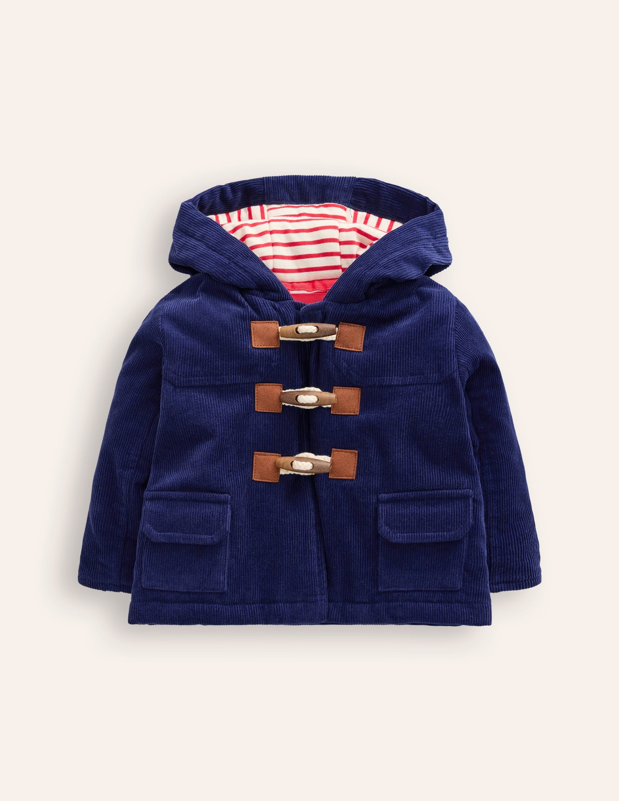 Cord-Dufflecoat-Aristocratic Blue/ Ivory Stripe - Image 1