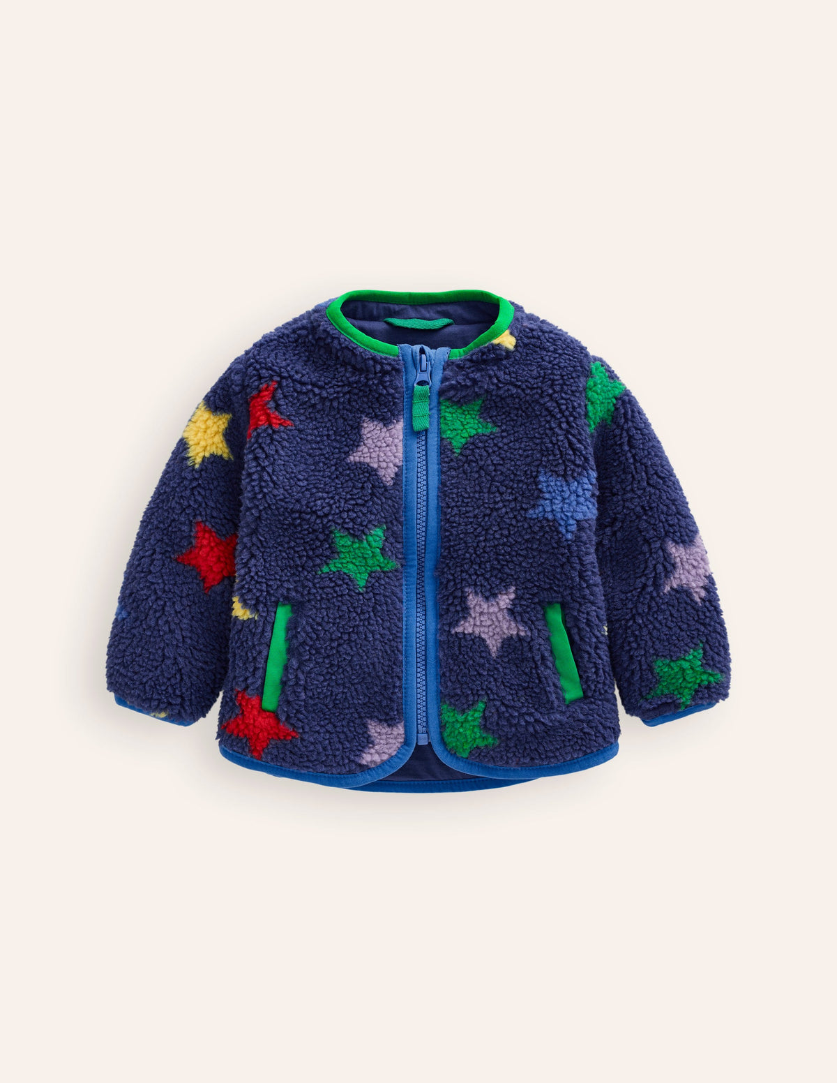 Kuschelige Teddyfell-Jacke-Bunt Stern - Image 1