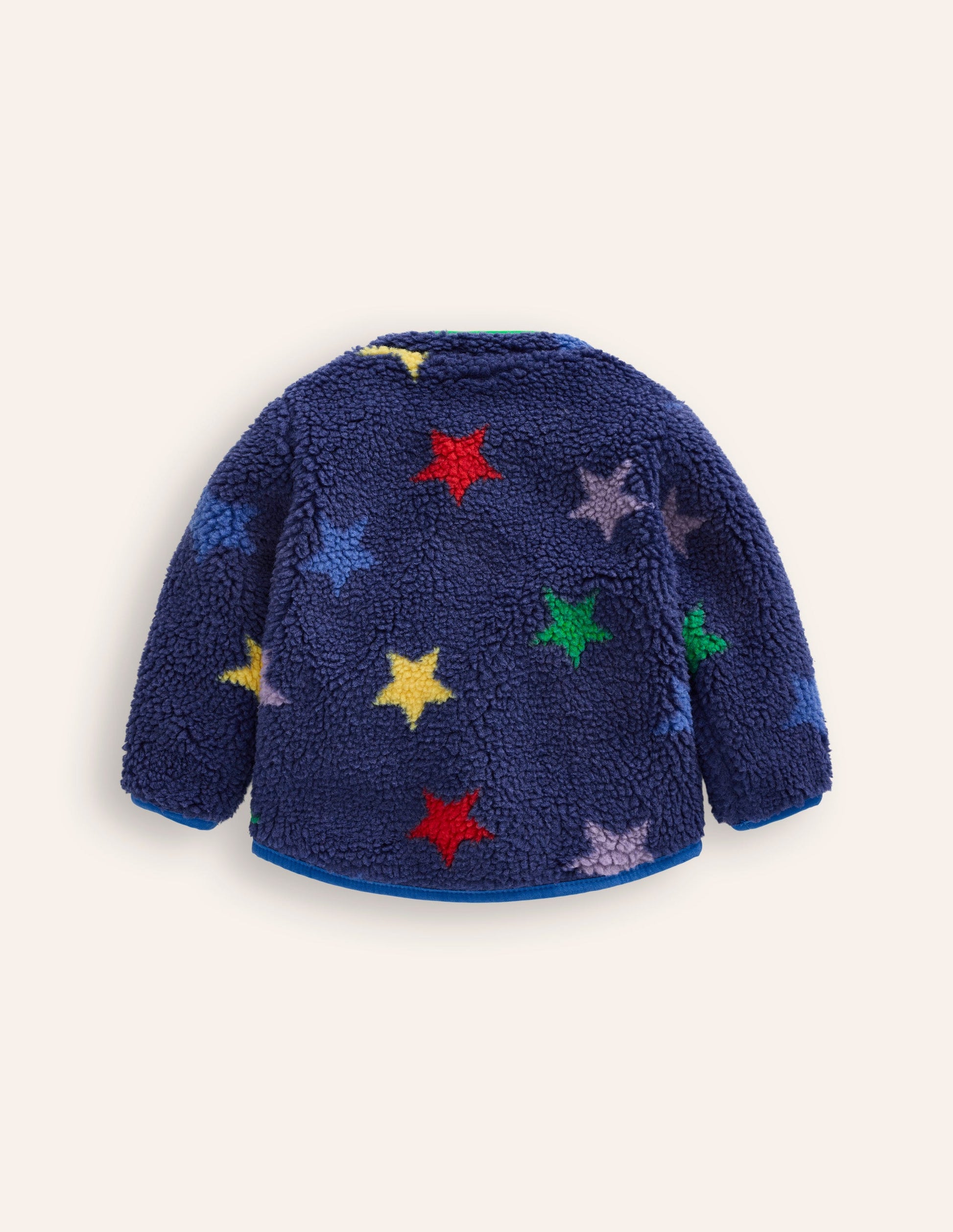 Kuschelige Teddyfell-Jacke-Bunt Stern-2