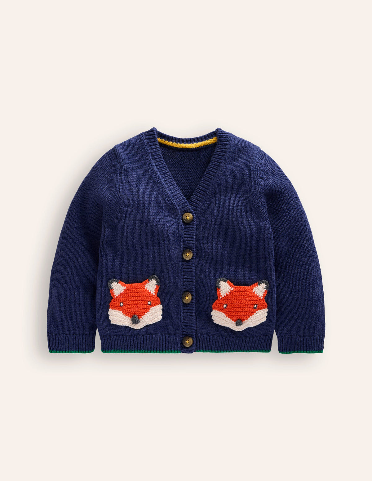 Cardigan mit V-Ausschnitt-Saphirblau Füchse-1