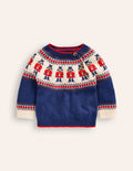 Fair-Isle-Pullover-Saphirblau Nussknacker