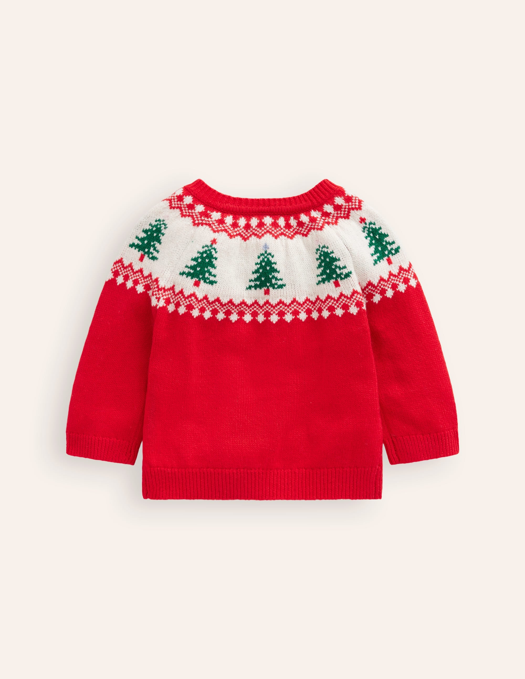 Fair-Isle-Pullover-Mohnrot Bäume - Image 2