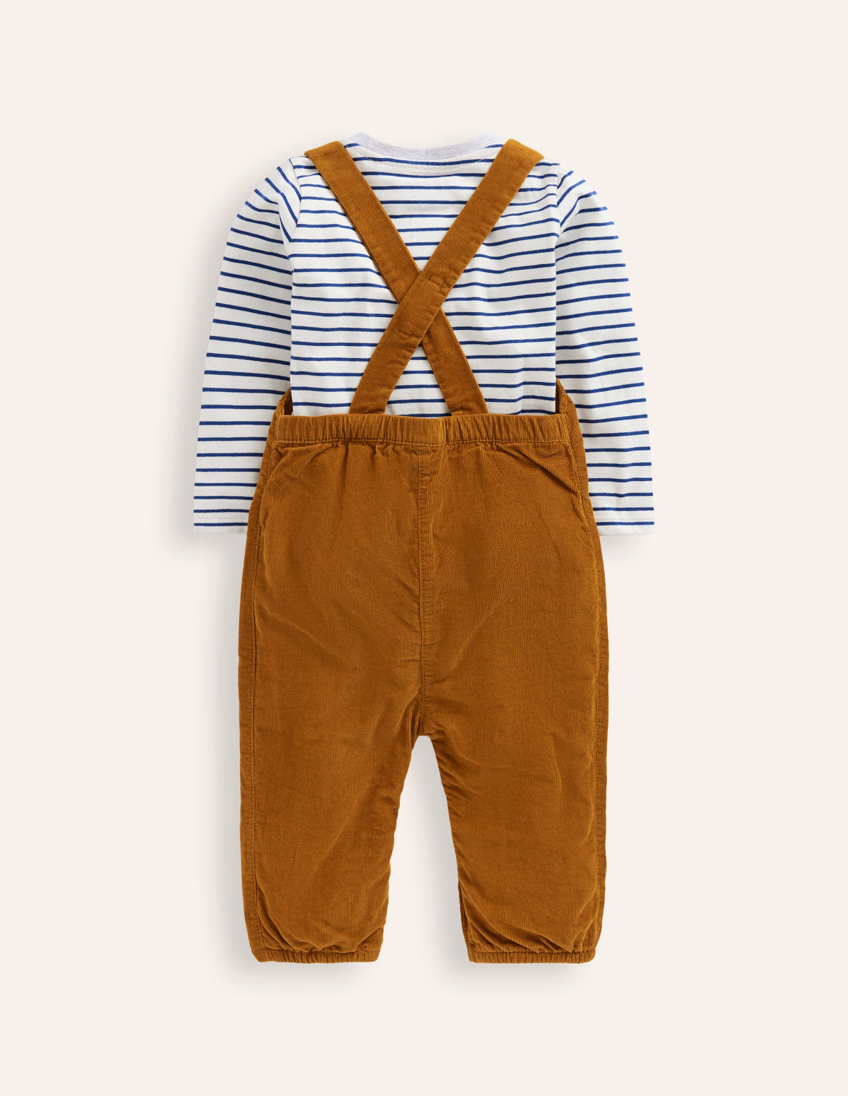Originelle Latzhose aus Cord im Set-Karamellbonbon-Braun Fuchs-2