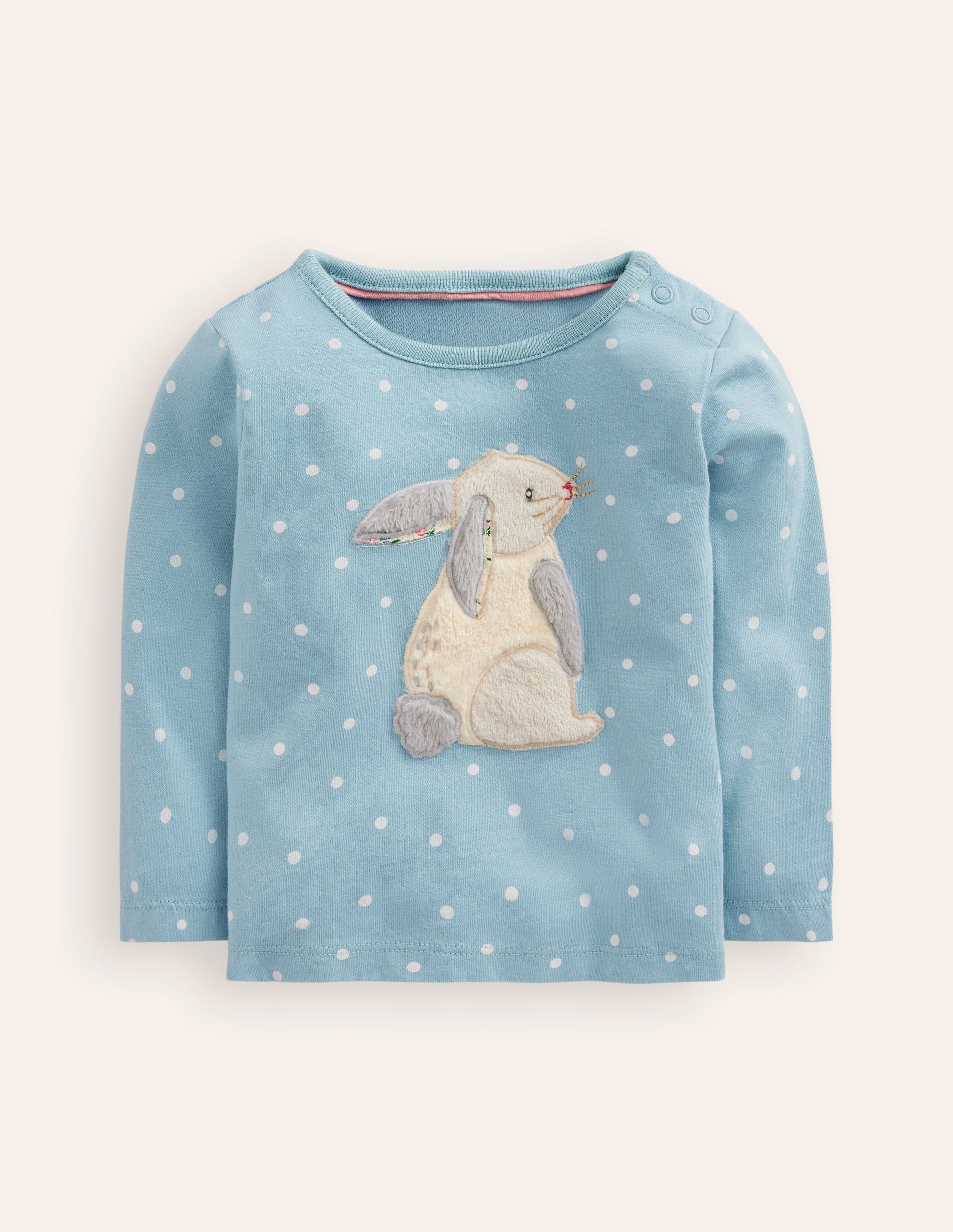 T-shirt à appliqué animal-Lapin bleu tendre-1