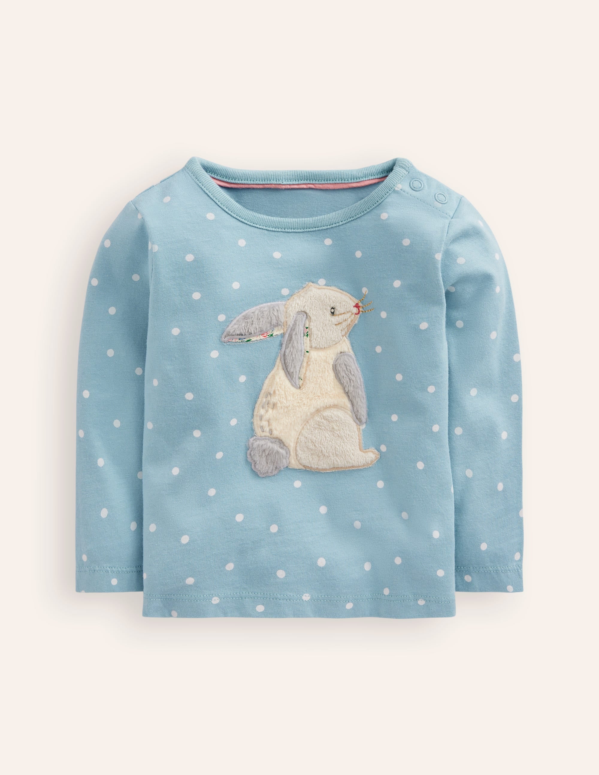 T-shirt à appliqué animal-Lapin bleu tendre - Image 1