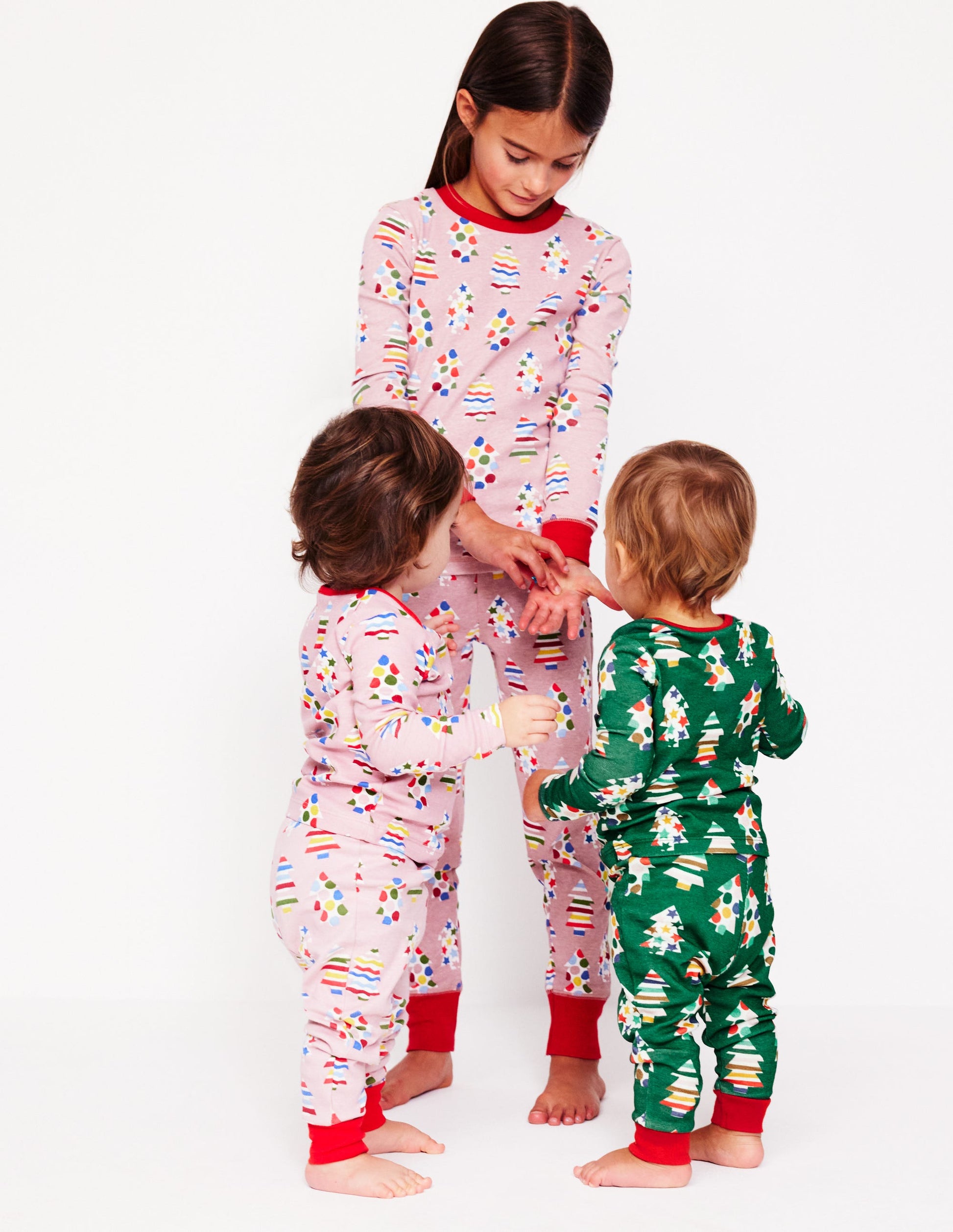 Snug Single Long John Pyjamas-Jewel Green Trees-4