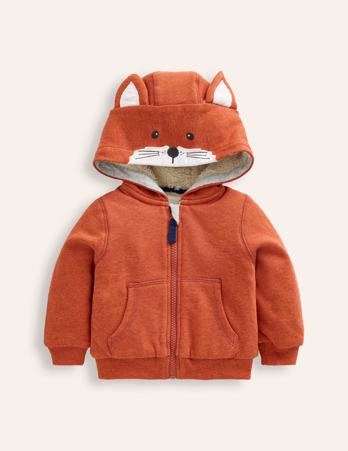 Shaggy lined Hoody-Terracotta Fox-1