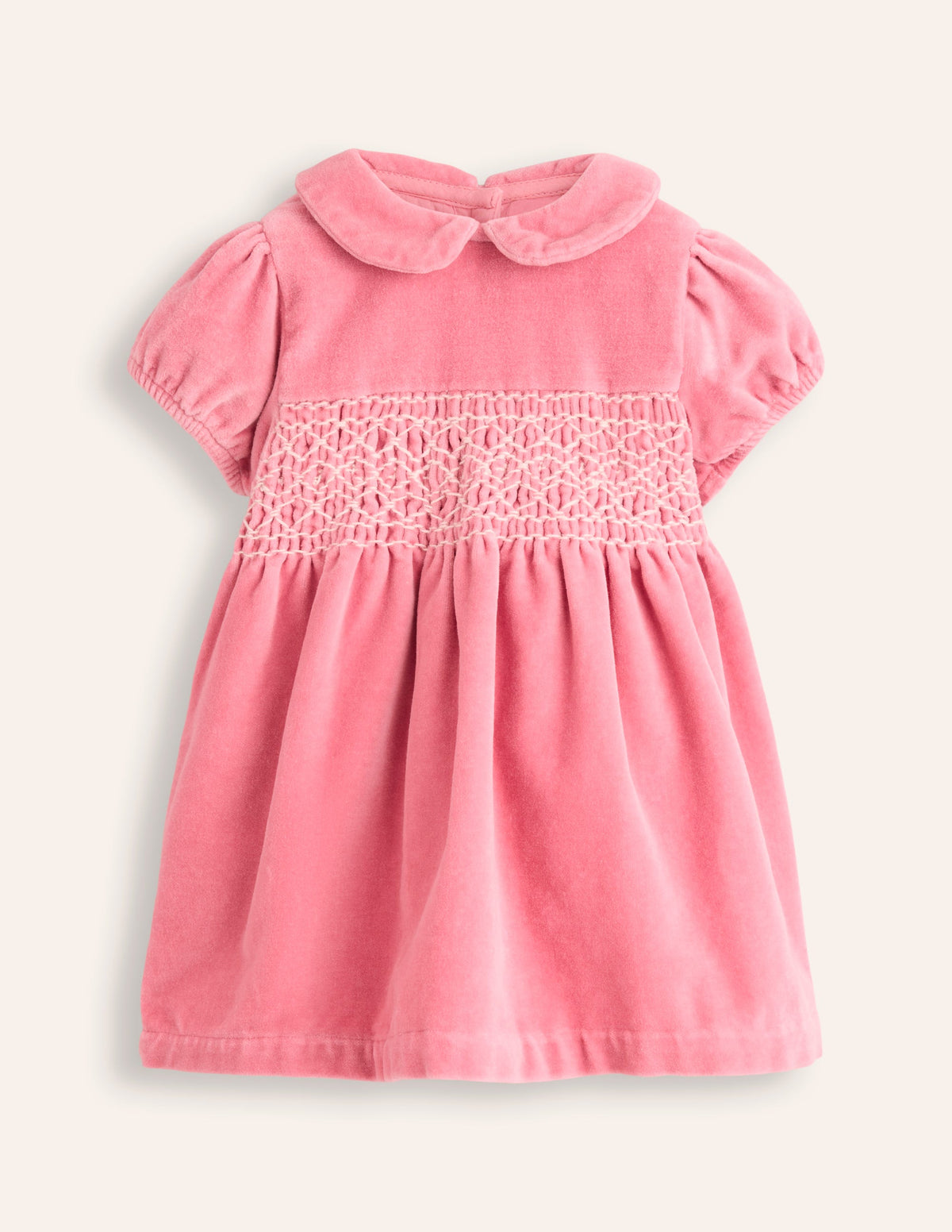 Gesmoktes Samtkleid-Mandelblütenrosa - Image 1