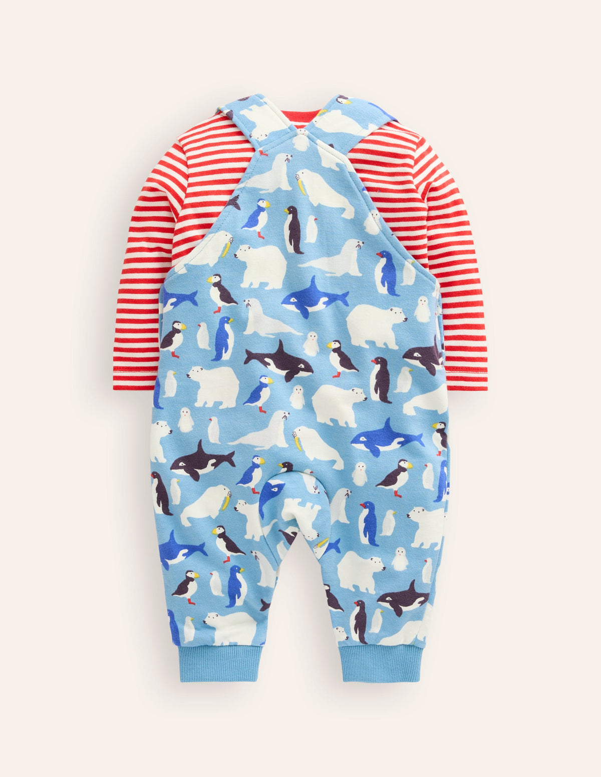 Ensemble avec salopette en jersey-Animaux arctiques bleu glacier-2