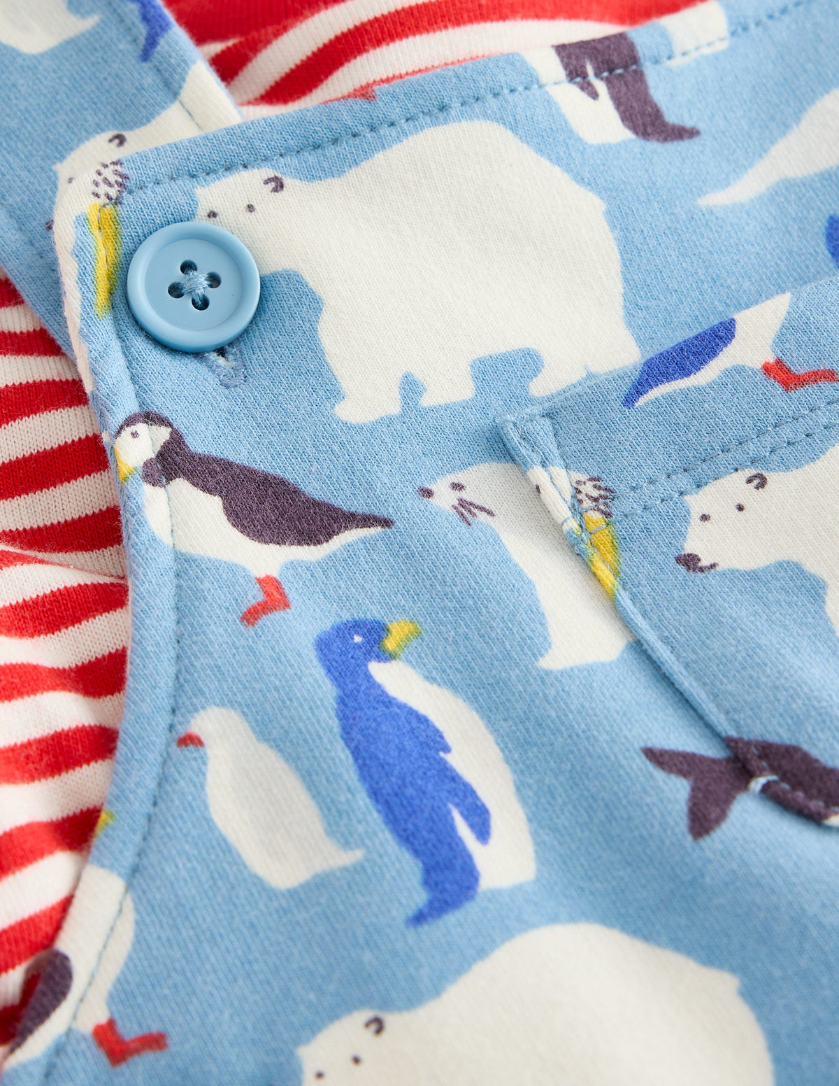 Ensemble avec salopette en jersey-Animaux arctiques bleu glacier-3
