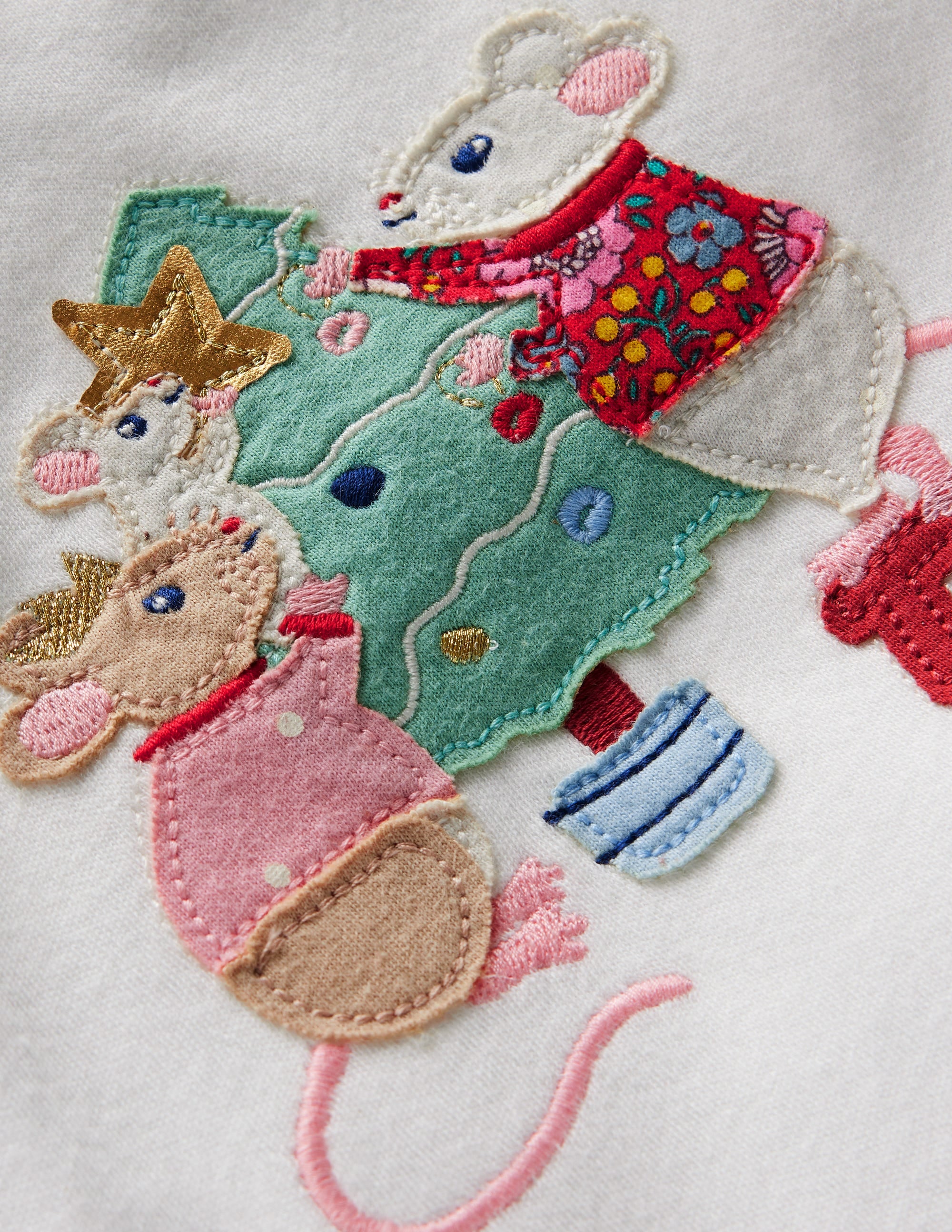 Ruffle neck T-shirt-Ivory Mice - Image 3