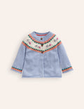 Cardigan Edie à motif jacquard-Lapins bleu ciel