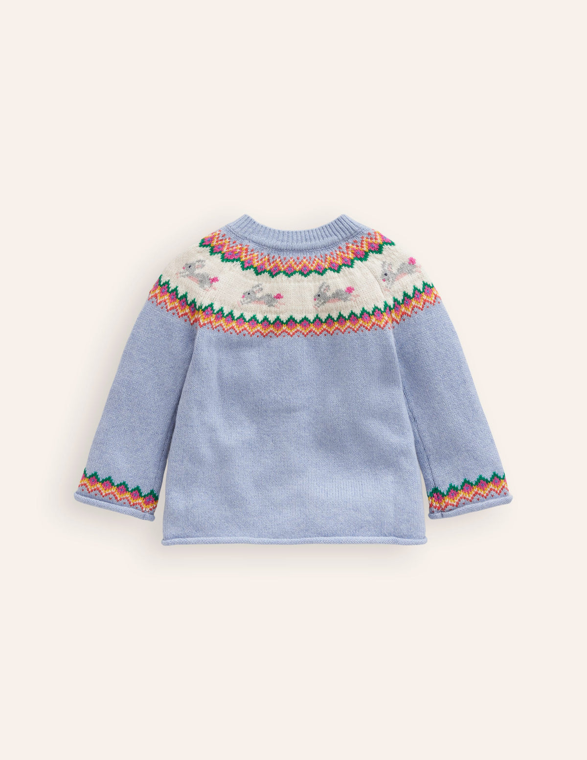 Cardigan Edie à motif jacquard-Lapins bleu ciel - Image 2