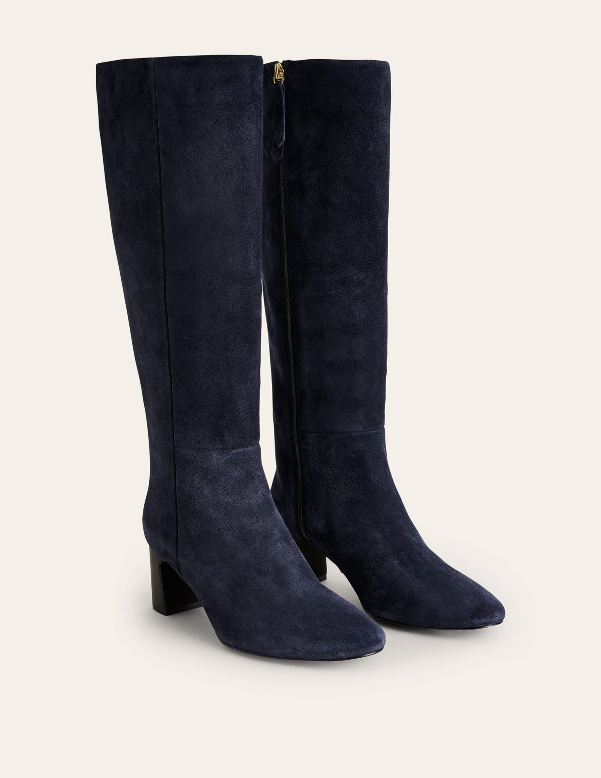 Erica Knee High Leather Boots-Navy Suede-3