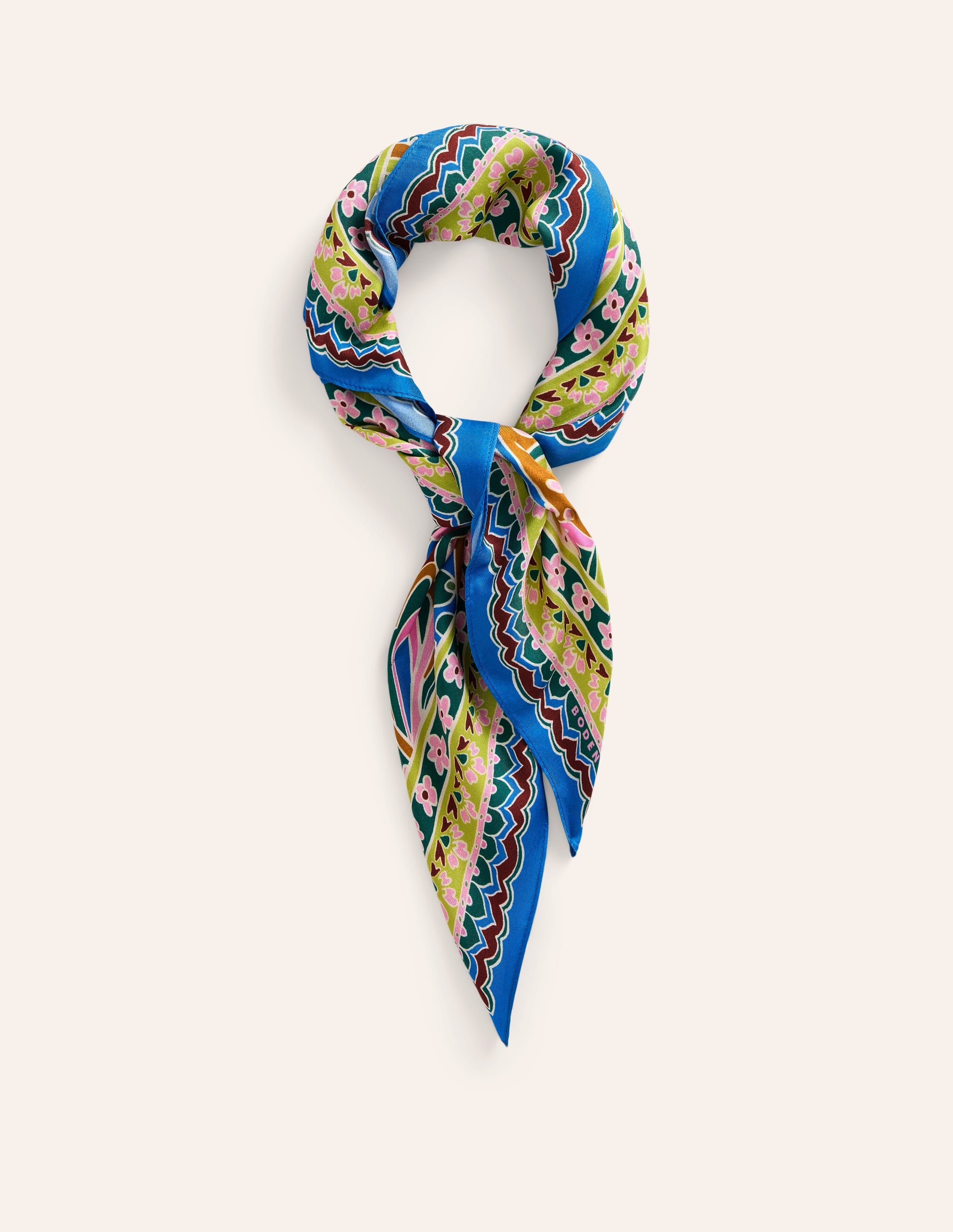 Elisabeth Silk Square Scarf-Paisley Pomme - Image 2