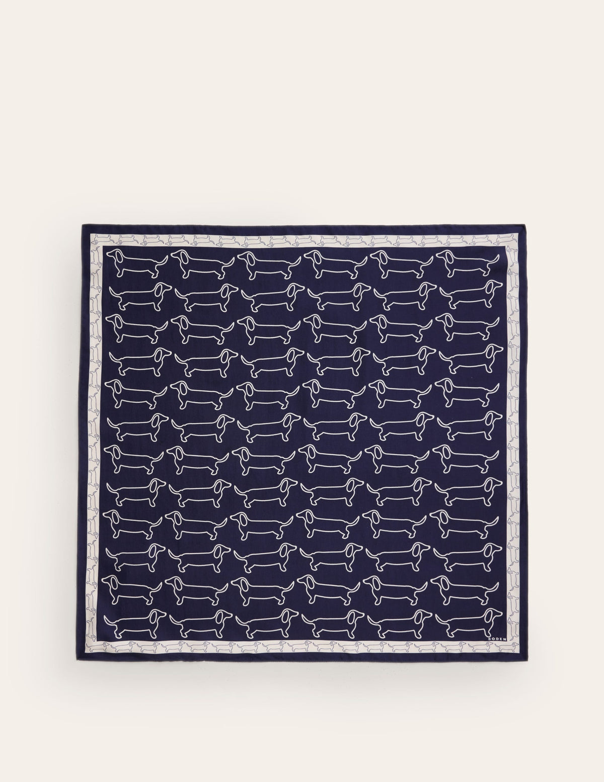 Elisabeth Quadratischer Seidenschal-Marineblau Punkte - Image 4