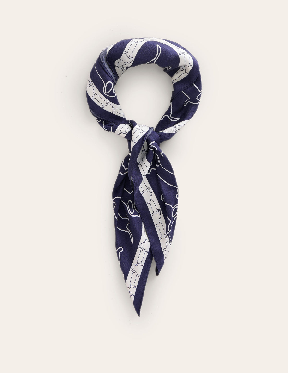 Elisabeth Quadratischer Seidenschal-Marineblau Punkte - Image 2