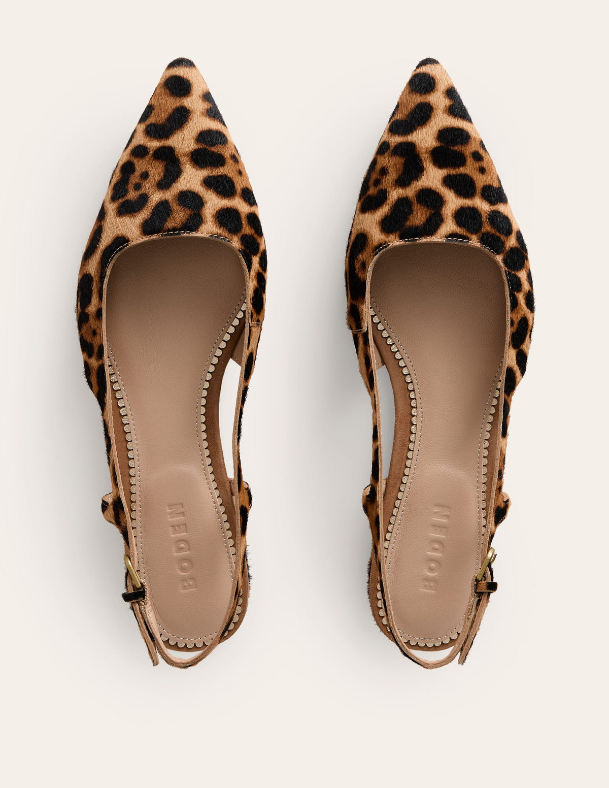 Flache Slingback-Sandalen-Mohair, Leopardenmuster - Image 5