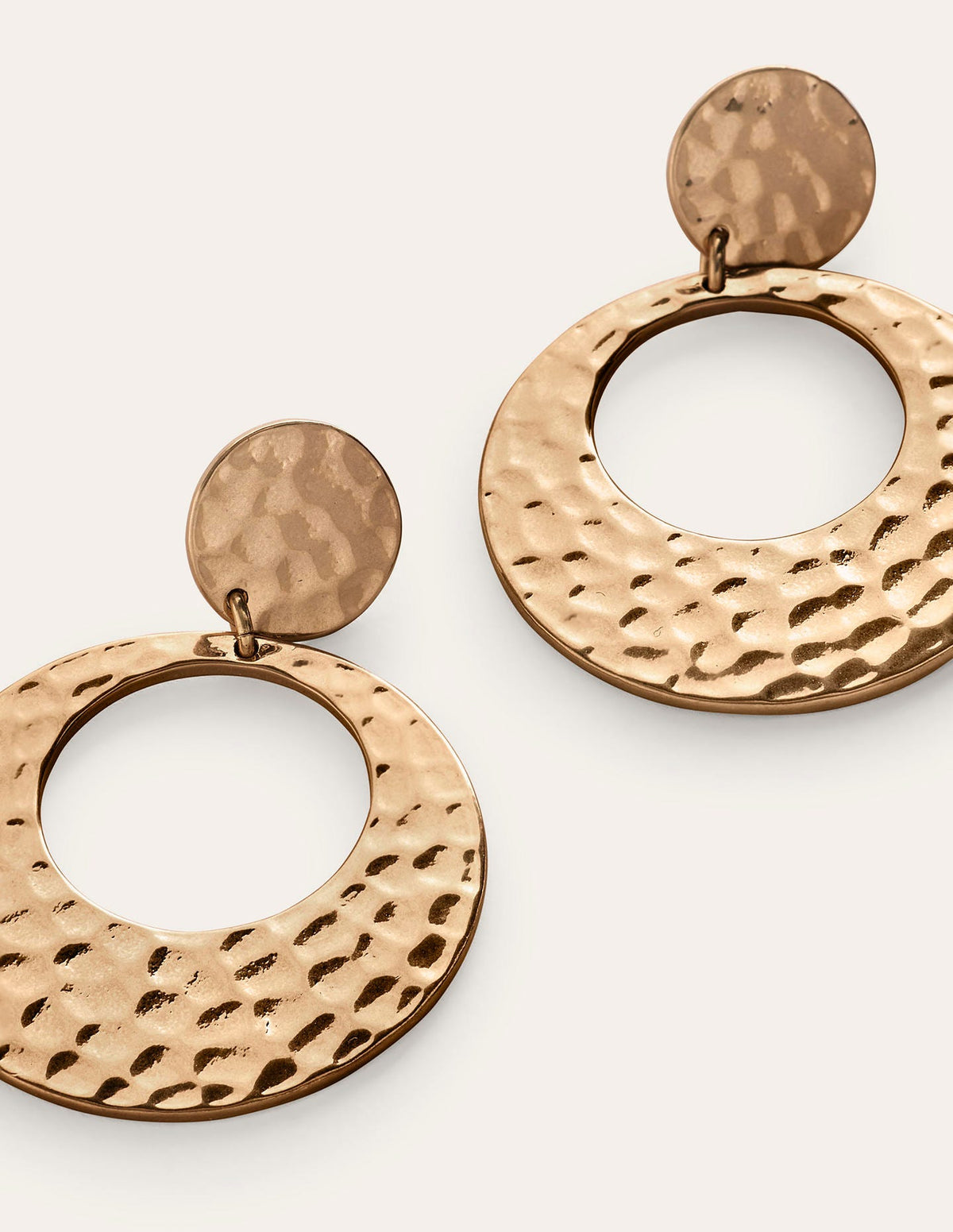 Hammered Earrings-Gold - Image 4