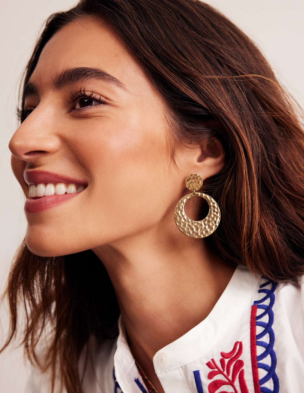 Hammered Earrings-Gold - Image 1
