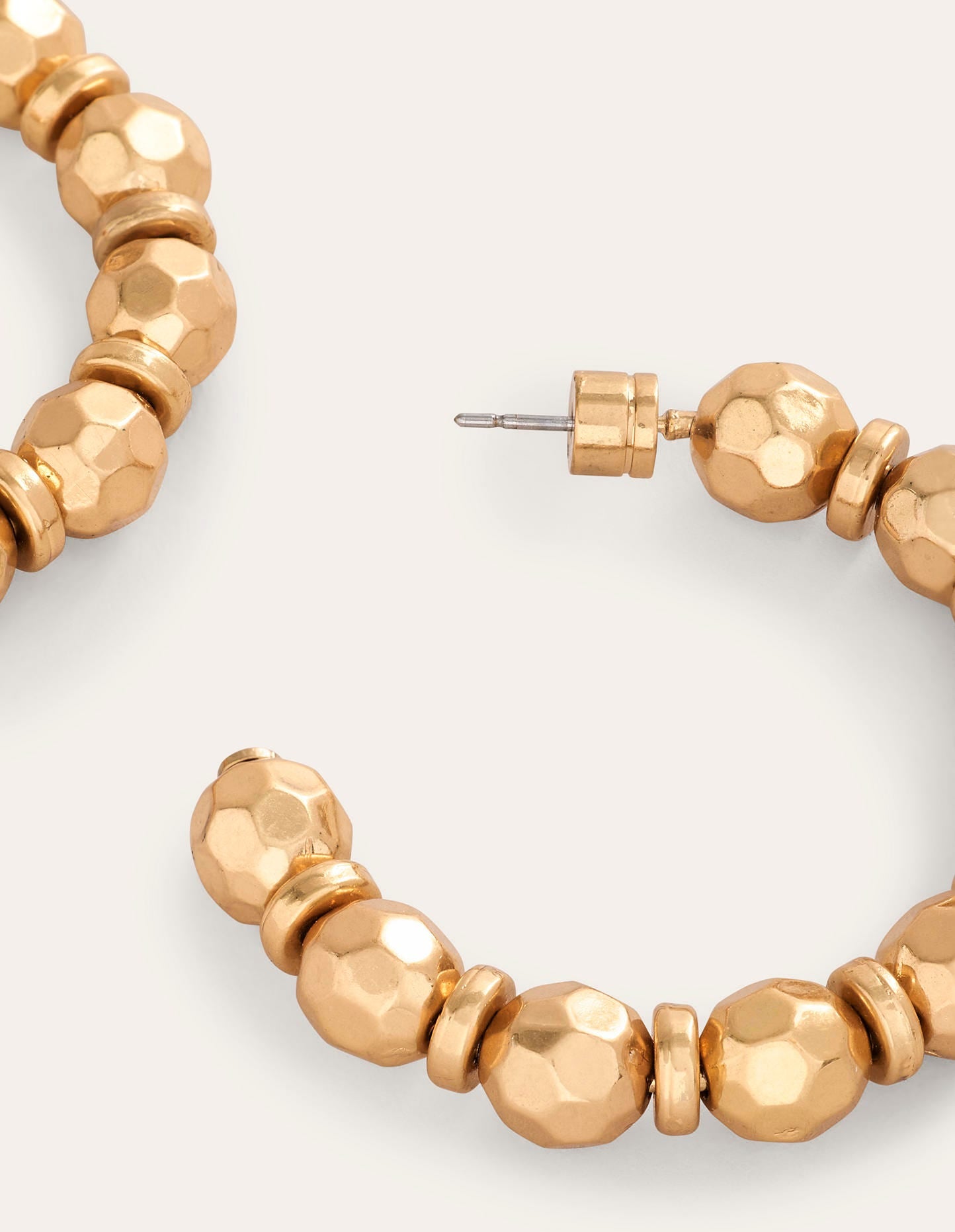 Ball Hoop Earrings-Gold - Image 4