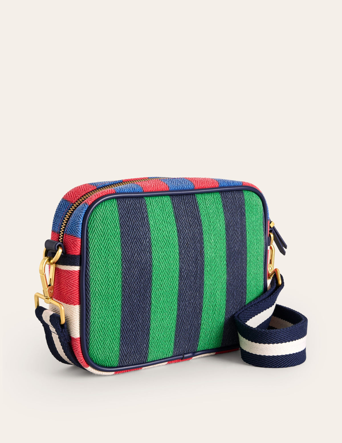 Canvas Cross-body Bag-Multi Stripe - Image 3