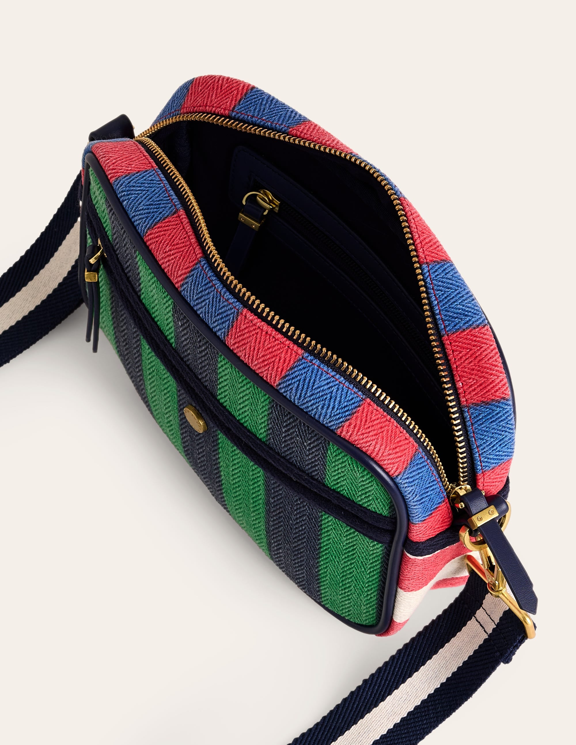 Canvas Cross-body Bag-Multi Stripe - Image 4