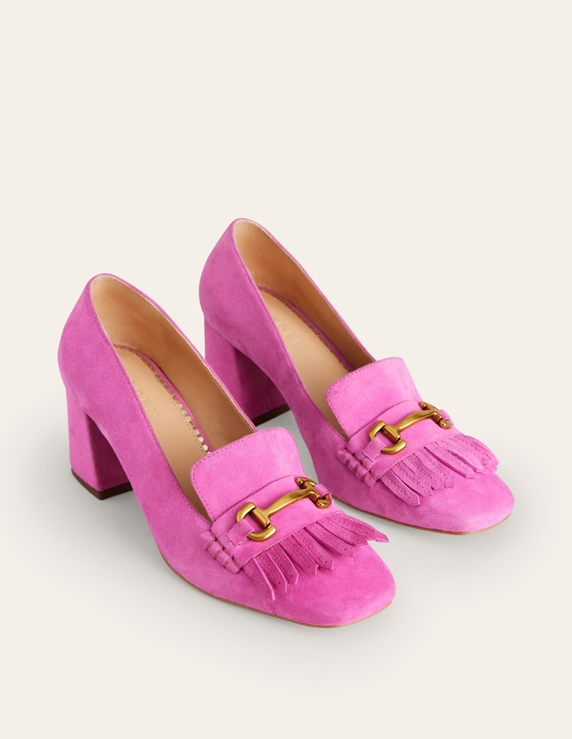 Iris Ghillie Loafer mit Absatz-Wildleder Prickelndes Pink - Image 3