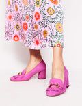 Iris Ghillie Loafer mit Absatz-Wildleder Prickelndes Pink