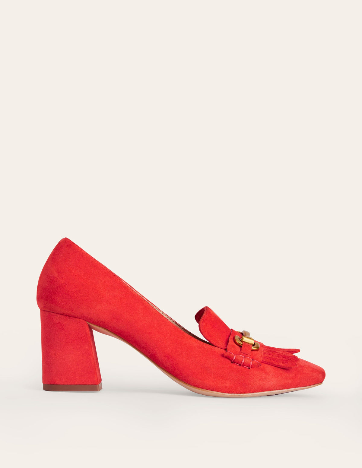 Iris Ghillie Loafer mit Absatz-Rot Veloursleder-2