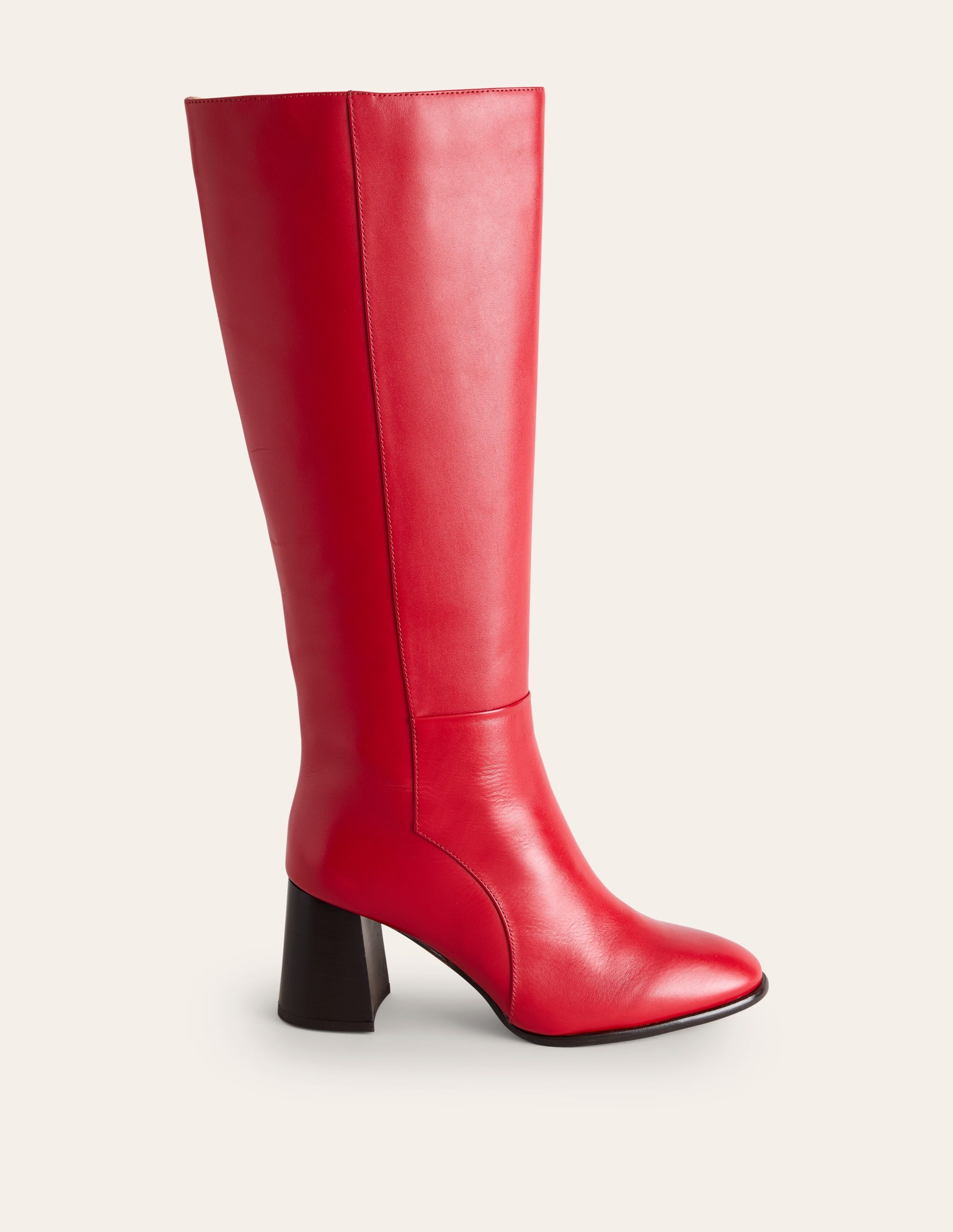 Kniehohe Lederstiefel mit Absatz-Löwenmäulchen - Image 2