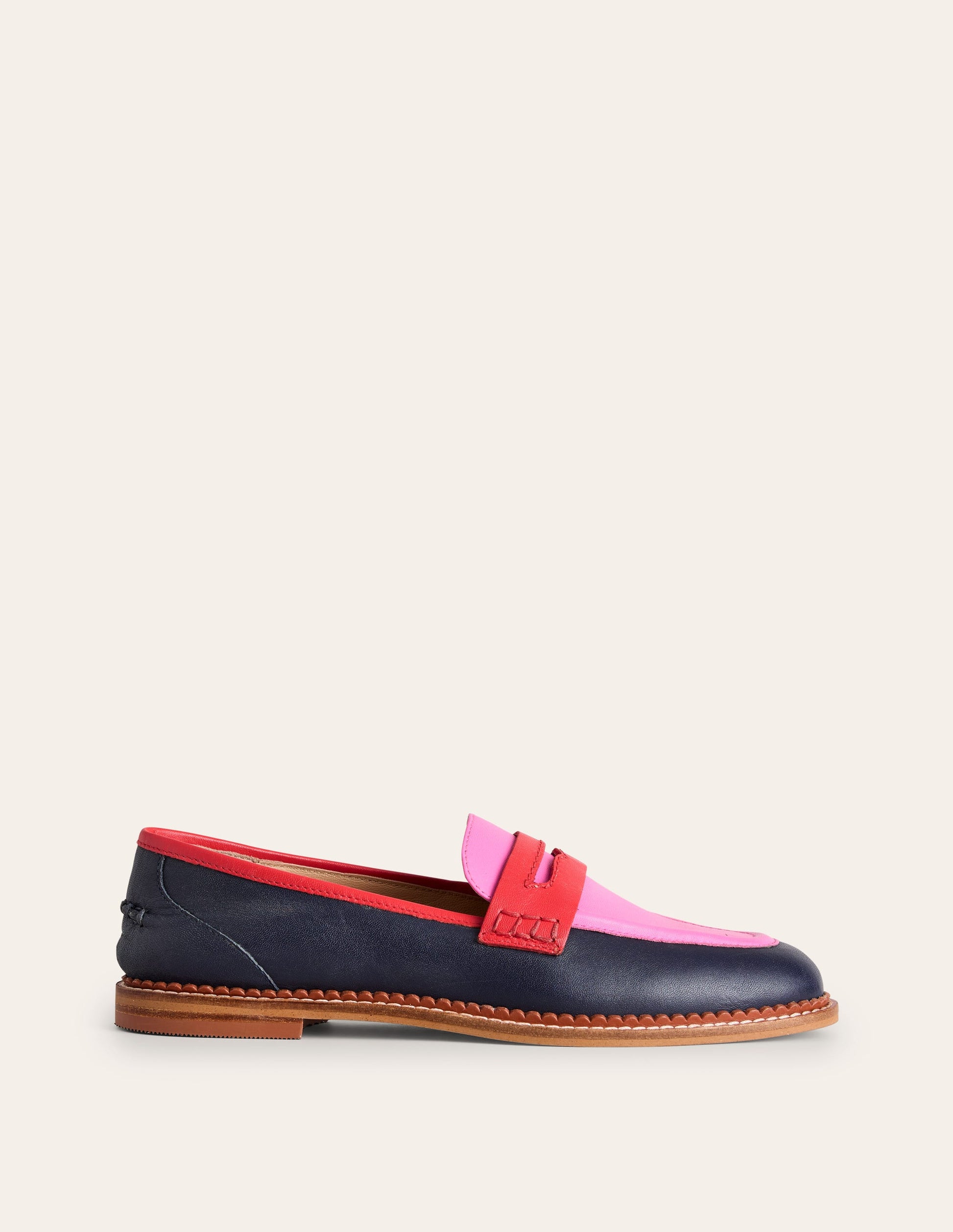 Nya Pennyloafer-Marineblau/Rosa Turmalin-1